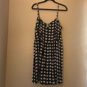 Black and white kitty skinny strap dress
